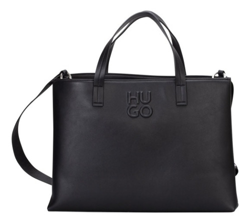 Bolso Para Mujer Hugo Con Estilo Moderno Color Negro Diseño De La Tela Logo