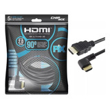 Cabo Hdmi 2.0 90º 4k 3d Ultrahd 19 Pinos Ps4 Xbox 5 Metros L