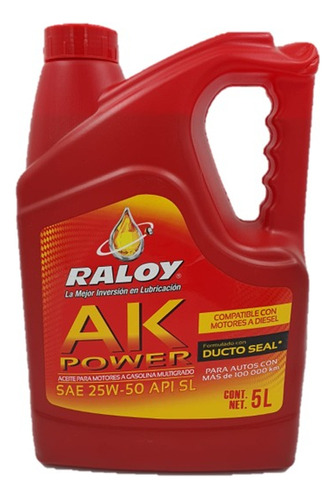 Aceite Raloy Multigrado Sae25w50 Alto Kilometraje Gas Diesel