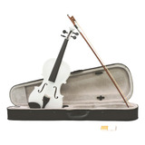 Violin 4/4 Acustico Madera Laminado Con Estuche Brea Y Arco Color Blanco