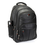 Mochila Masculina Notebook Couro Sintético Executiva Laptop Cor Preto