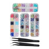 Vidriantes - Xiaoyu 4 Cajas Nail Art Rhinestones Kit Nail Rh