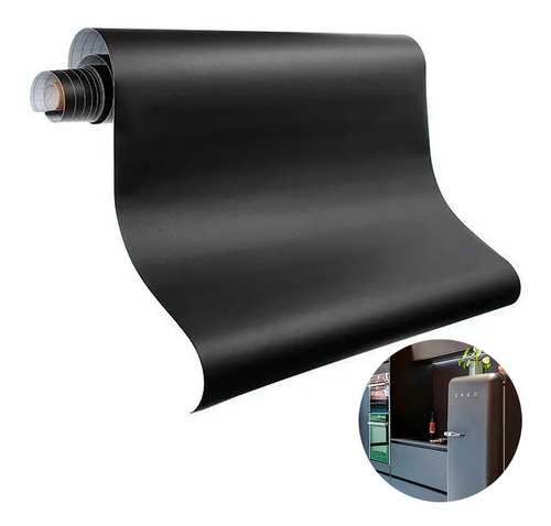 Adesivo Papel De Parede Preto 2m X 45cm Liso Decorativo Pvc