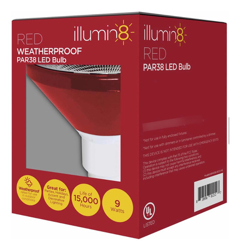 Foco Luz Led Rojo Para Interiores/exteriores 9 Wts Illumin8