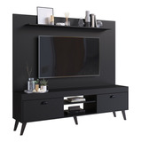 Conjunto Home Theater Rack E Painel Setubal Preto