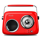 Radio Retro Portátil Vintage Am/fm Bluetooth Select Sound Color Rojo