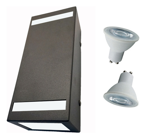 Aplique Pared Exterior Bidireccional Pack X7 + Lamparas Led