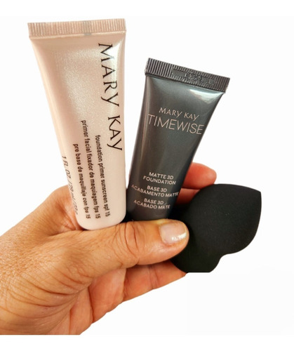  Kit Mary Kay - Base + Primer Facial + Esponja De Maquiagem