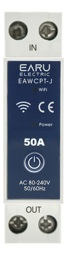 Disjuntor Medidor Wifi Earu 50a Tuya Smart Life 110v/220v