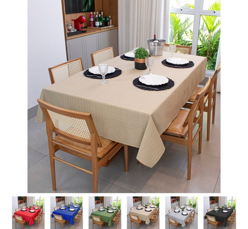 Toalha De Mesa 6 Lugares Retangular Grande Luxo 2,10 X 1,50 Cor Modelo 4