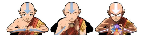 Sticker 3d Movimiento Anime Avatar Aang Appa Maestro Aire