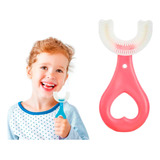 Cepillo De Diente Forma U Niños Bebes Cuidado Dental 360° Color Rosa