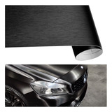 Vinil Automotriz Cepillado Negro Metal Brushed 30 Cm X 10 Mt