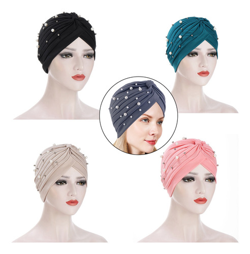 4 Turbantes Gorros Dama Mujer Oncológicos Quimio Alopecia