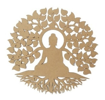 Quadro Mandála Árvore Da Vida Buda 60cm Decoração