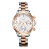 Reloj Loix Dama L1257-3 Plateado Con Oro Rosa