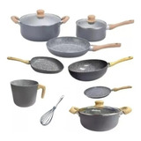 Set Jarr Panq Wok Olla26cm Hudson Granito Antiadherente 11pz