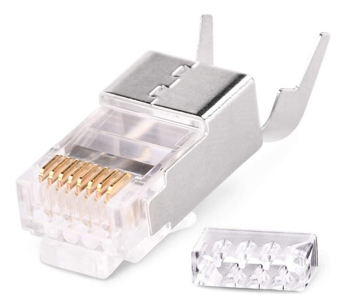 Conector De Red Rj45 Cat7 Terminal Ftp X10 Unidades Con Guia