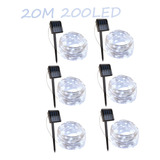 Pacote De 6 Luzes Solares De Fada 20m 200led Tiras De Luz