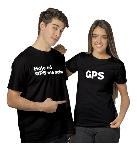 Kit C/2 Camisetas Personalizadas Casal Frase Engraçada Gps