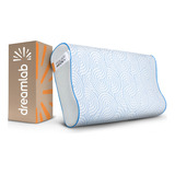 Almohada Ortopédica Cervical Memory Foam Gel Dreamlab Polar Neck Estándar| Almohada De Cuelllo, Tela Fría Al Tacto, Hipoalergénica, Certificada Certipur-us Oeko-tex Standard 100 | Firmeza: Firme Medio