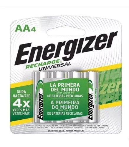 Pilas Baterias Recargables Energizer Aa X10 Und 2.000 Mah