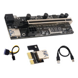 Juego De 3 Extensiones Gráficas Pcie Riser De 1 A 16 X Con T