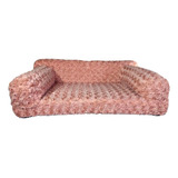 Cama Para Perro Mediano 90x50cm, 100% Lavable Color Palo De Rosa