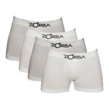 Kit Com 4 Cuecas Boxer Zorba 781 Branco/mescla