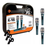 Kit Microfone 3 Unidades Kadosh K98 C/ Cabo 5m. Xlr #772