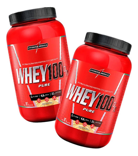 Combo Com 2 Whey Protein 100% Pure 907 Gramas 