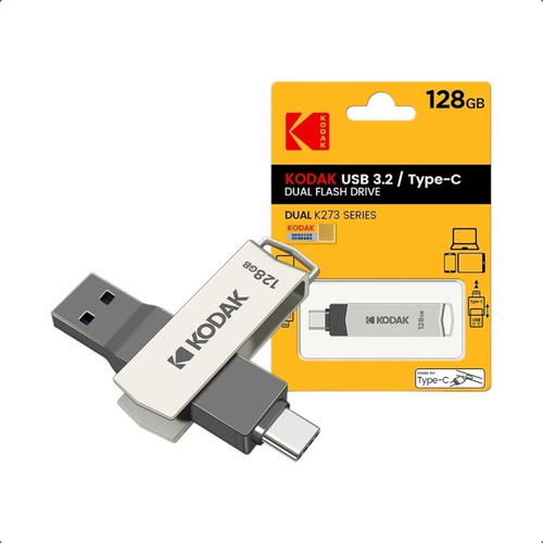 Pendrive Kodak Tipo C 128gb Otg 3.2 Dual Teléfono-computador