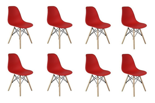 Kit 8 Cadeiras Charles Eames Eiffel P/ Sala Jantar/ Varanda