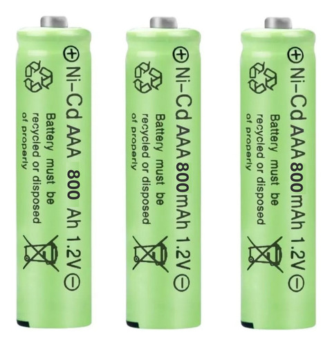 Led Pack 3 Batería Aaa Recargables Ni-mh 800 Mah 1.2v