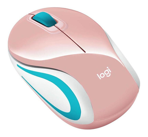 Mini Mouse Logitech Inalámbrico Receptor Usb Compatible Win- Color Rosa