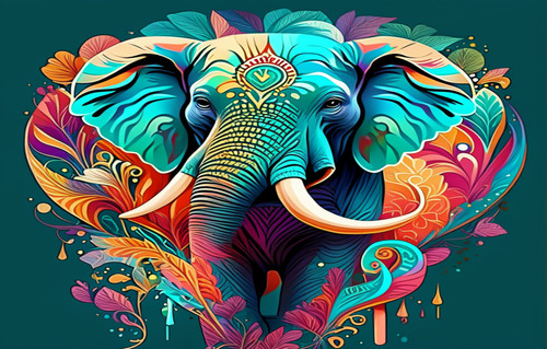 Cuadro Decorativo De Elefante Hindu Sala Comedor