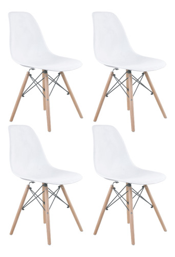 Silla Living Comedor Cocina Set X4 Eames Niviko Reforzada