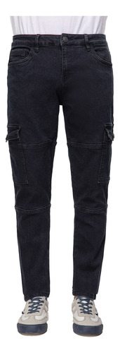 Jeans I Skinny Cargo Negro Hombre Fashion's Park