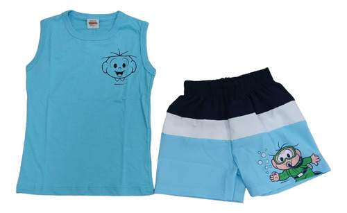 Conjunto Infantil Verão Cebolinha Regata E Bermuda 26317