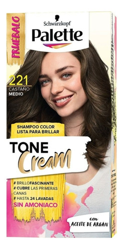 Tinte Shampoo Cabello Palette Tone Crea - mL a $625