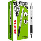 Lapicero Zebra M-301 6000 Punto .5mm Retractil Metalico 12pz