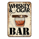 Tarika Whisky And Cigar Bar Metal 20x30 Cm Retro Look Decor.
