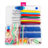 Kit Estuche 16 Ganchos Y 53 Accesorios Para Tejido Crochet