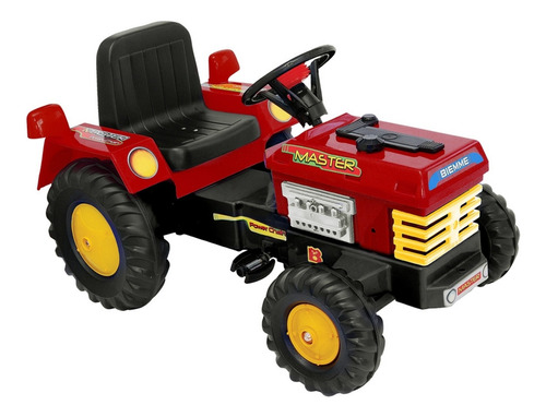 Tractor Master A Cadena Con Pedales Biemme Color Rojo