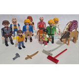 Lote Com 10 Bonecos Playmobil Cavalos E Peças Lot01p