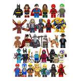 Kit 15 Bonecos Heróis Vingadores Disney Star Wars Harry Dc