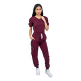 Pijama Quirúrgica Mujer Vino Strech Antifluido Scrub Eliz