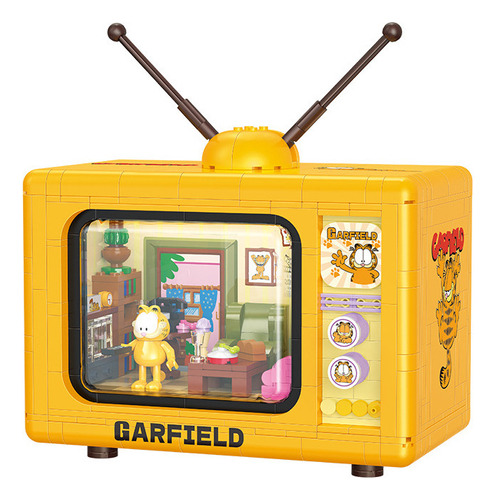 Mb Garfield Tv Modelo Puzzle Bloques Juguetes