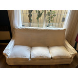 Sillon 3 Cuerpos Usado Con Funda Blanca Desmontable 