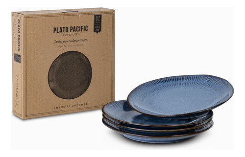 Plato Pacific 26.5 Cm Set X 4 Ambiente Gourmet